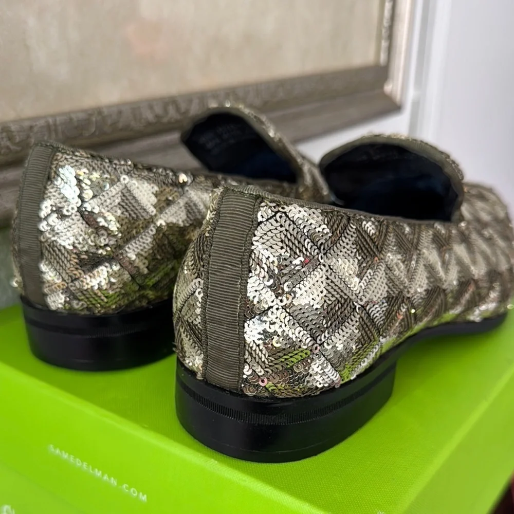 Stacy Adams Silver Oxfords with Metallic Weave